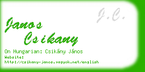 janos csikany business card