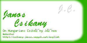 janos csikany business card